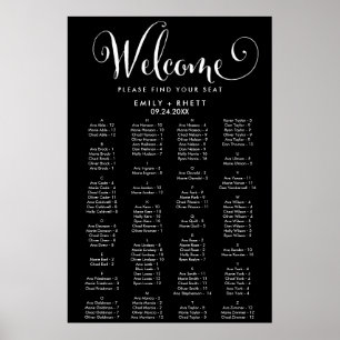 Affiche Calligraphie du Sud Siège alphabétique noir