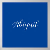 Calligraphie Elégant Bleu Blanc Plaine Nom simple