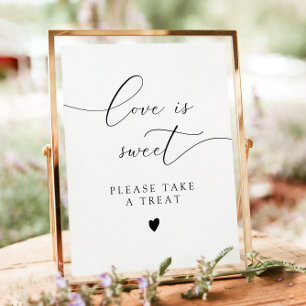 Affiche Calligraphie Élégante L'Amour Est Un Dessert Sucré