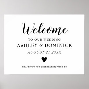 Affiche Calligraphie élégante rustique mignonne Mariage de