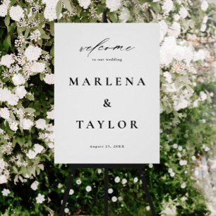 Affiche Calligraphie élégante Simple Mariage Bienvenue