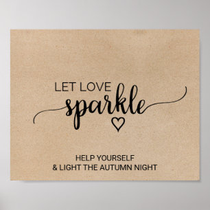 Affiche Calligraphie Faux Kraft Simple Laisser l'amour éti