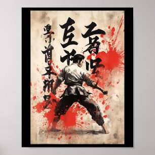Affiche Calligraphie japonaise Karaté Kyokushin Arts marti