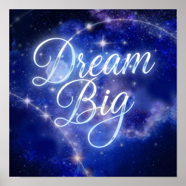 Affiche Calligraphie magique "Dream Big" - Sparkl céleste (Devant)