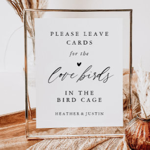 Affiche Calligraphie Mariage Bird Cage Cartes de mariage S