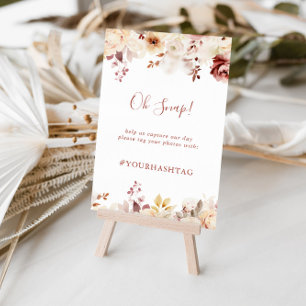 Affiche Calligraphie Mariage floral gracieux Oh Snap Sign