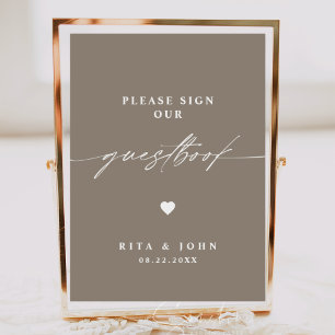 Affiche Calligraphie Mariage S'il vous plaît signer notre