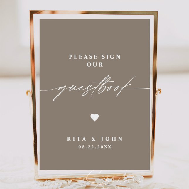 Affiche Calligraphie Mariage S'il vous plaît signer notre  (Créateur téléchargé)