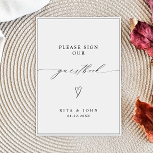 Affiche Calligraphie Mariage S'il vous plaît signer notre