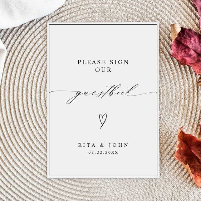 Affiche Calligraphie Mariage S'il vous plaît signer notre  (Créateur téléchargé)