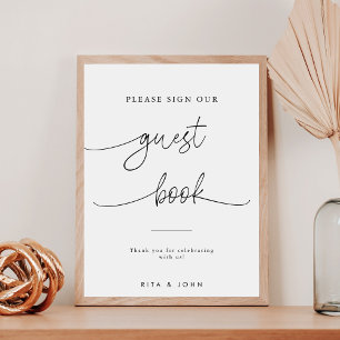 Affiche Calligraphie Mariage S'il vous plaît signer notre