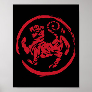 Affiche Calligraphie Martial Arts Année Tigre Symbole Kara