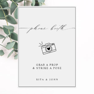 Affiche Calligraphie minimaliste Mariage de cabine photo