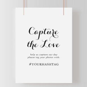 Affiche Calligraphie moderne Capter l'amour Hashtag