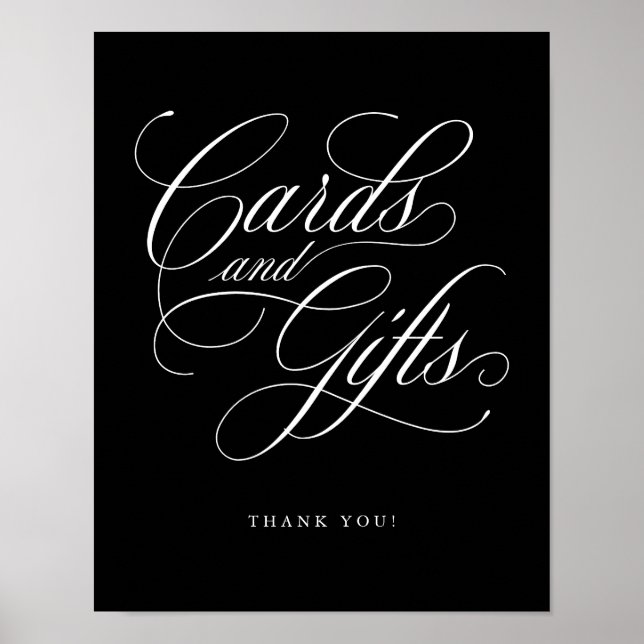 Affiche Calligraphie moderne cartes et cadeaux intemporels (Devant)