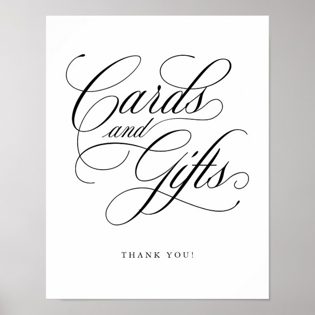 Affiche Calligraphie moderne cartes et cadeaux intemporels (Devant)