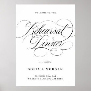 Affiche Calligraphie moderne Dîner de répétition chic Bien