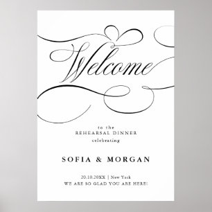 Affiche Calligraphie moderne Dîner de répétition chic Bien