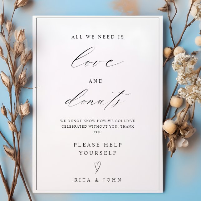 Affiche Calligraphie moderne Dunot Bar Mariage Cake Sign (Créateur téléchargé)