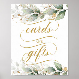 Affiche Calligraphie moderne eucalyptus cartes et signes c