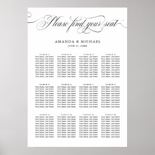 Affiche Calligraphie moderne intemporelle noir Seing Chart