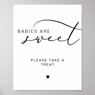Affiche Calligraphie moderne Les bébés sont Baby showers d