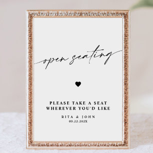 Affiche Calligraphie moderne Mariage à siège ouvert