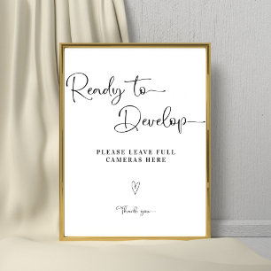 Affiche Calligraphie Moderne Mariage Disposable Caméra Sig