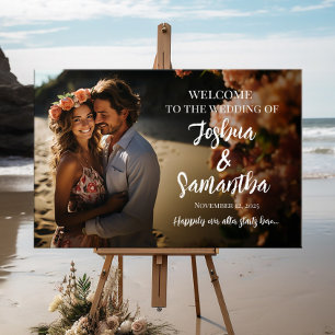 Affiche Calligraphie moderne photo mariage accueil