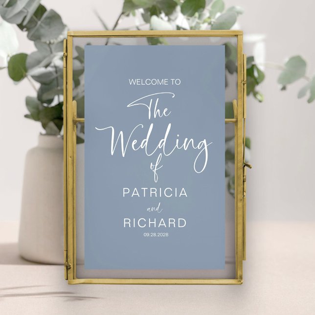 Affiche Calligraphie Moderne Simple Mariage Bienvenue (Créateur téléchargé)