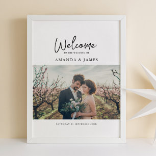 Affiche Calligraphie Moderne Simple Photo de Mariage de Bi