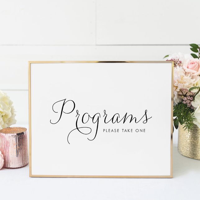 Affiche Calligraphie noire Programmes de mariage (Créateur téléchargé)