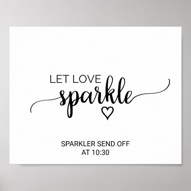 Affiche Calligraphie Noire Simple Laisser L'Amour Éclairer (Devant)