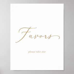 Affiche Calligraphie Or Delicate Faveurs Mariage Signer