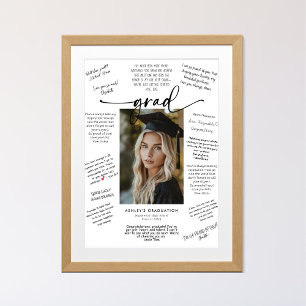 Affiche Calligraphie Photo Graduation Signature de l'invit