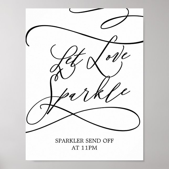 Affiche Calligraphie romantique Laisser l'amour Sparkle Si (Devant)