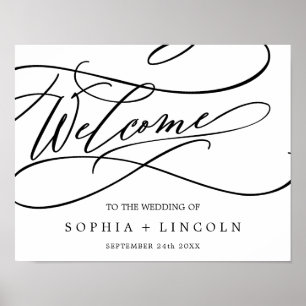Affiche Calligraphie romantique Mariage de bienvenue