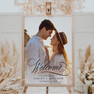 Affiche Calligraphie romantique Mariage de bienvenue