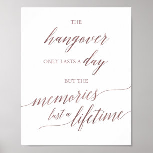 Affiche Calligraphie Rose Gold Élégante Hangover & Souveni