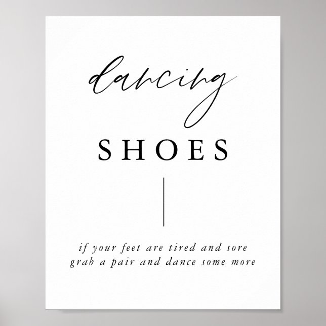 Affiche Calligraphie rustique Élégante Mariage Chaussures  (Devant)