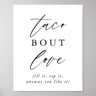 Affiche Calligraphie rustique Taco Bout Love Taco Bar Sign