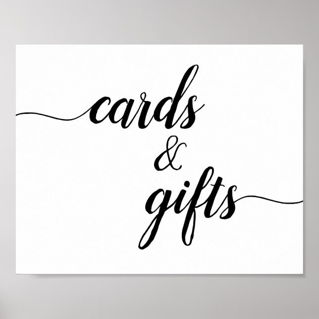 Affiche Calligraphie Script Mariage Cartes & Cadeaux Signa (Devant)