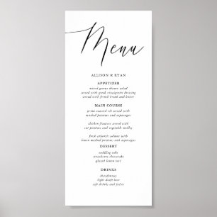 Affiche Calligraphie simple numérique Menus Mariages rusti