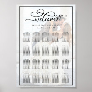 Affiche Calligraphie superposition Mariage photo carte de