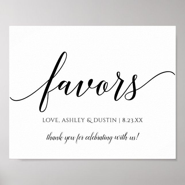Affiche Calligraphie typographique cadeaux de mariage panc (Devant)