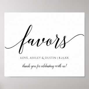 Affiche Calligraphie typographique cadeaux de mariage panc