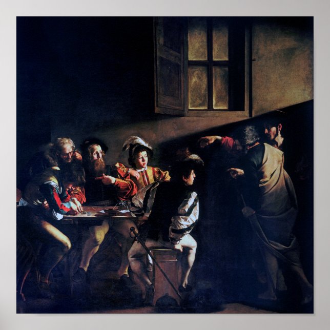 Affiche Calling of Saint Matthew, Caravaggio (Devant)