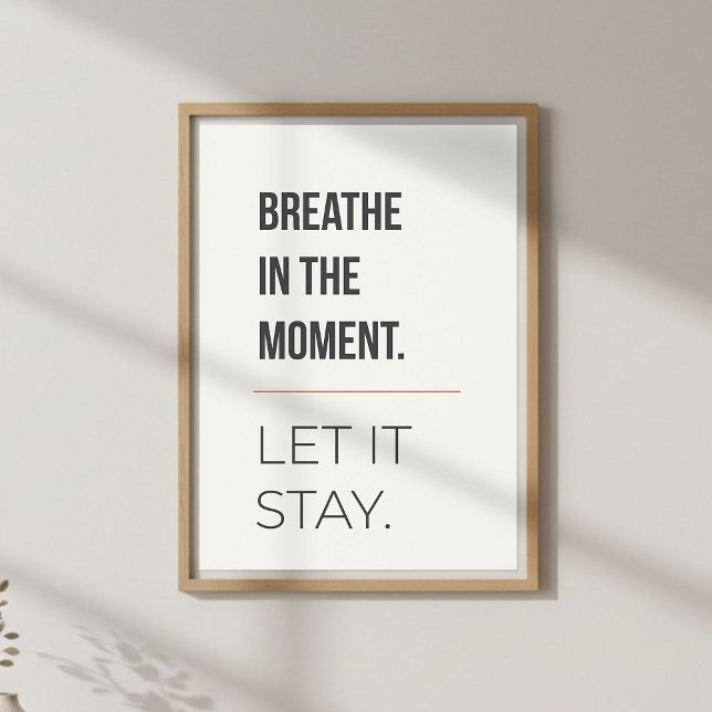 Affiche Calm Meditation Decor, Minimal Mindfulness Quote (Créateur téléchargé)