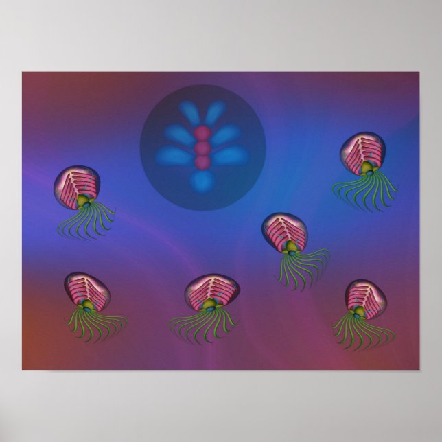 Affiche Calmars de l'espace et forme humaine (Devant)