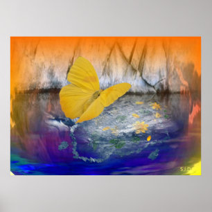 AFFICHE CALME DES AILES DE PAPILLON